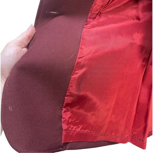 VTG 70's Burgundy Brown Watts Doin Blazer & matching Vest VTG Sz 7/8 - Picture 11 of 16